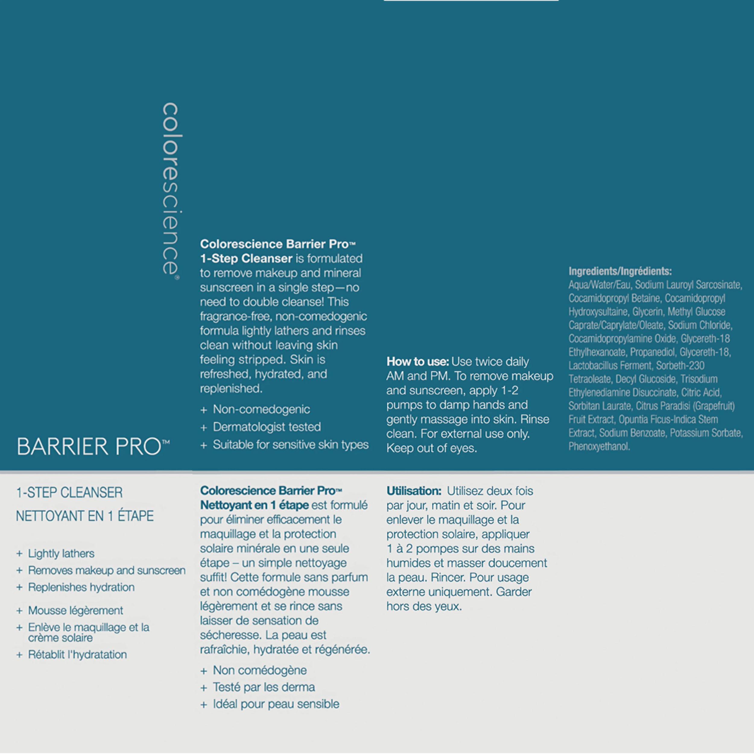 Colorescience ingredient visual highlighting barrier-supporting components without harsh additives