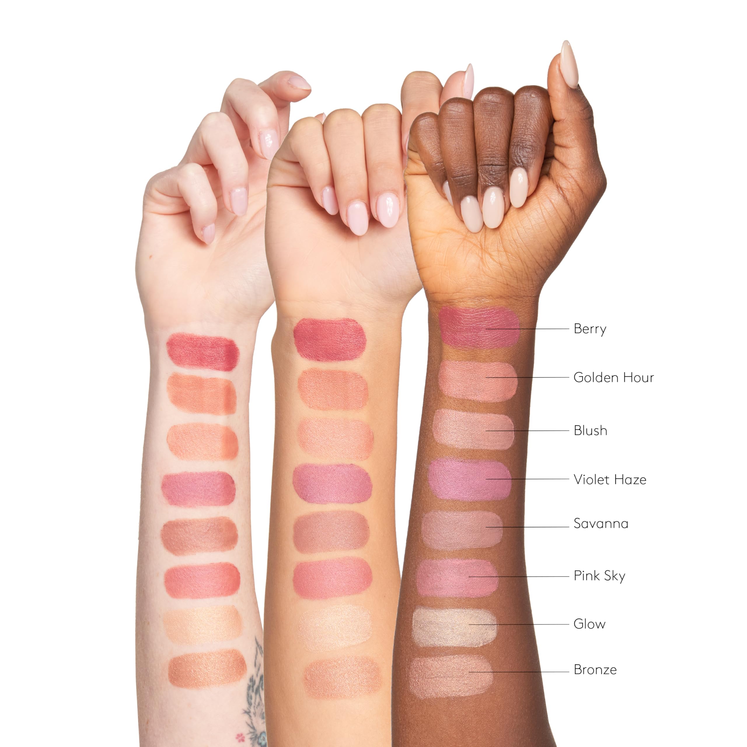 Colorescience blending on cheek with fingertips for customizable coverage