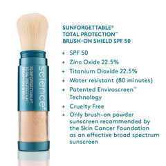 Colorescience brush applicator close-up showing soft powder texture
