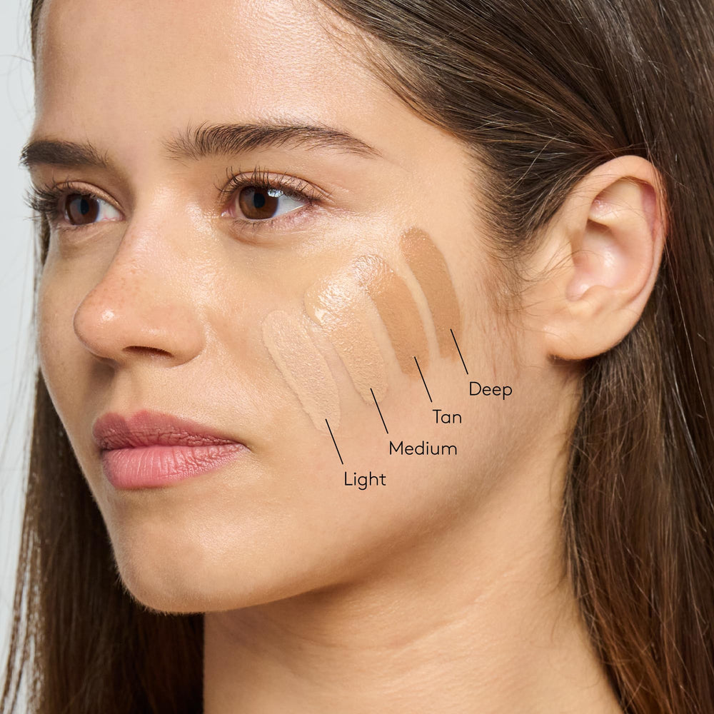 Colorescience Face Shield application with fingertip blending for buildable natural coverage