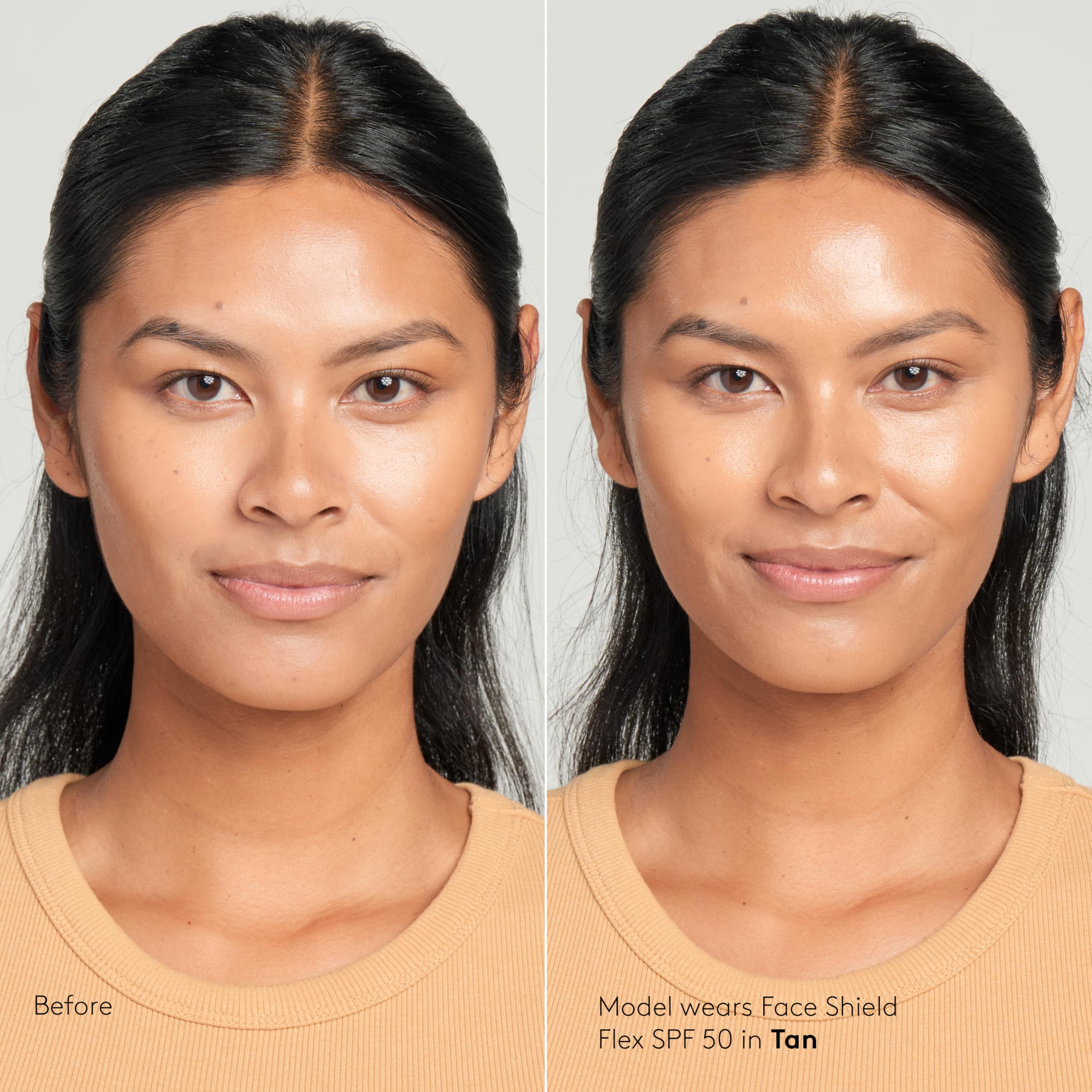 Colorescience Face Shield swatch on forearm showing how tan blooms and evens skin