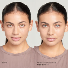 Colorescience Face Shield creamy liquid texture close-up, lightweight hydration benefit