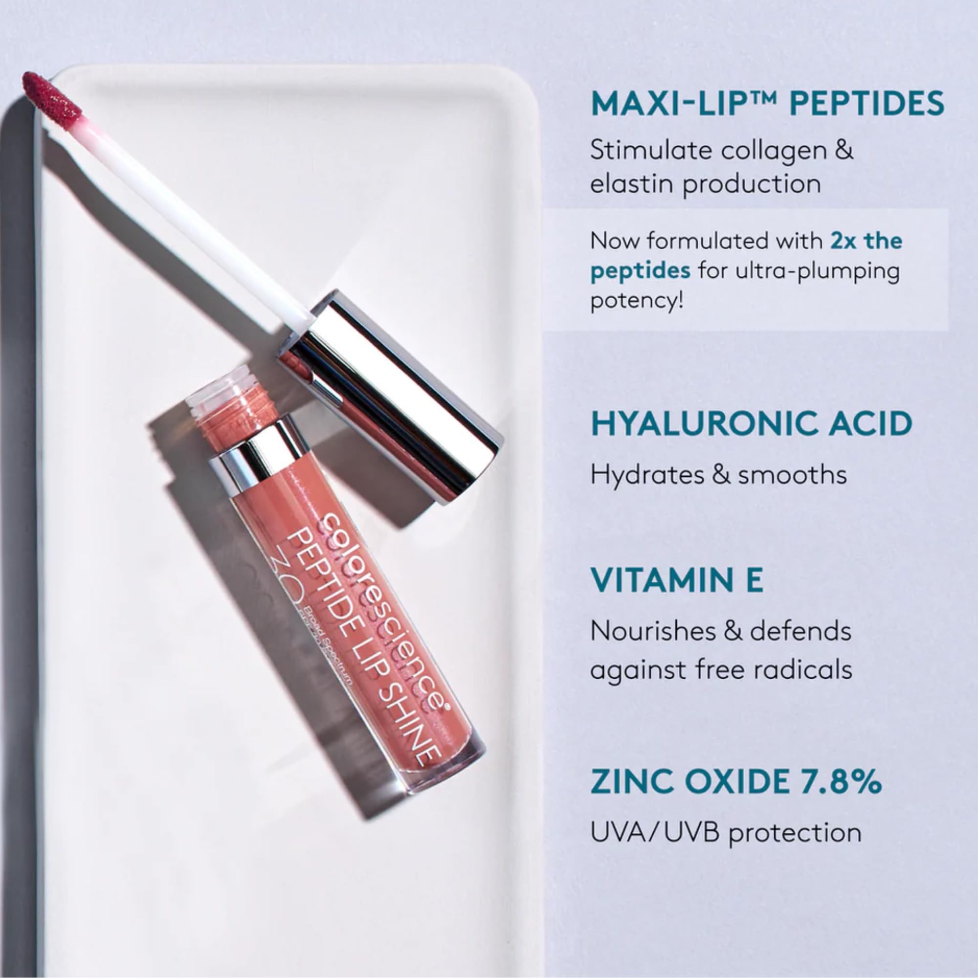 Colorescience applicator wand with product bead highlighting smooth glide