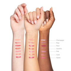 Colorescience swatch on hand showing Champagne tint and sheer shimmer