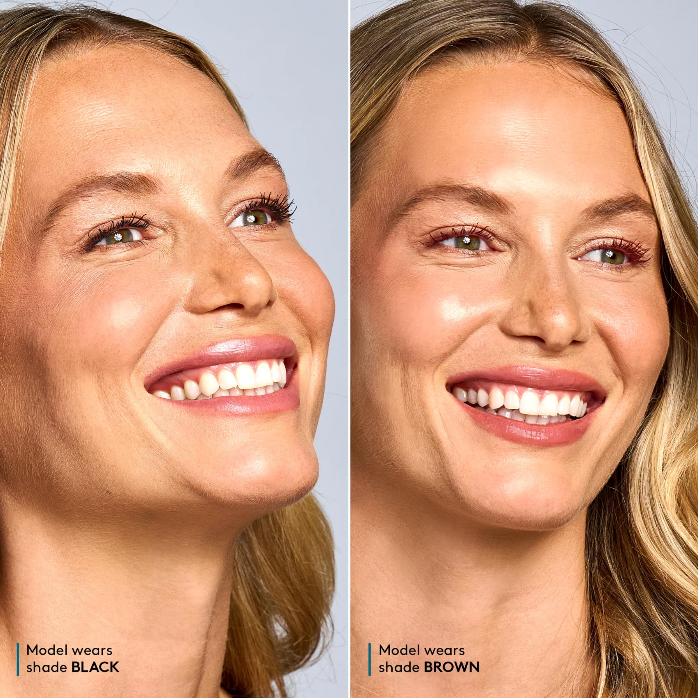 Colorescience before and after lashes showing length and fullness improvement