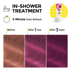 COLORLOMO Merlot being applied to wet hair for quick color maintenance and shine