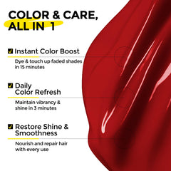 COLORLOMO conditioner texture pouring from bottle, hydrating formula for smooth hair