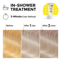 COLORLOMO on bleached hair showing cool ash-brown toning benefit