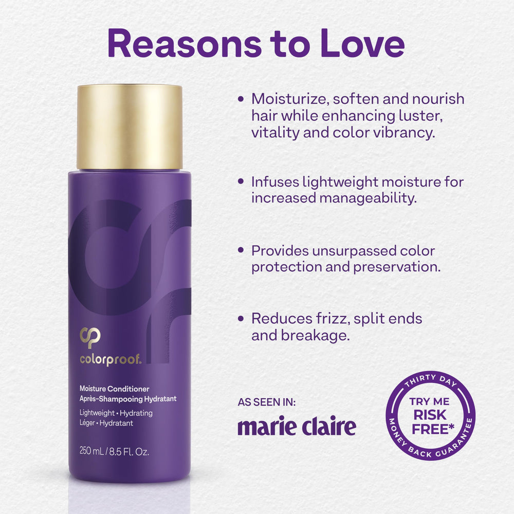 Hand applying ColorProof conditioner to wet hair demonstrating detangling benefit