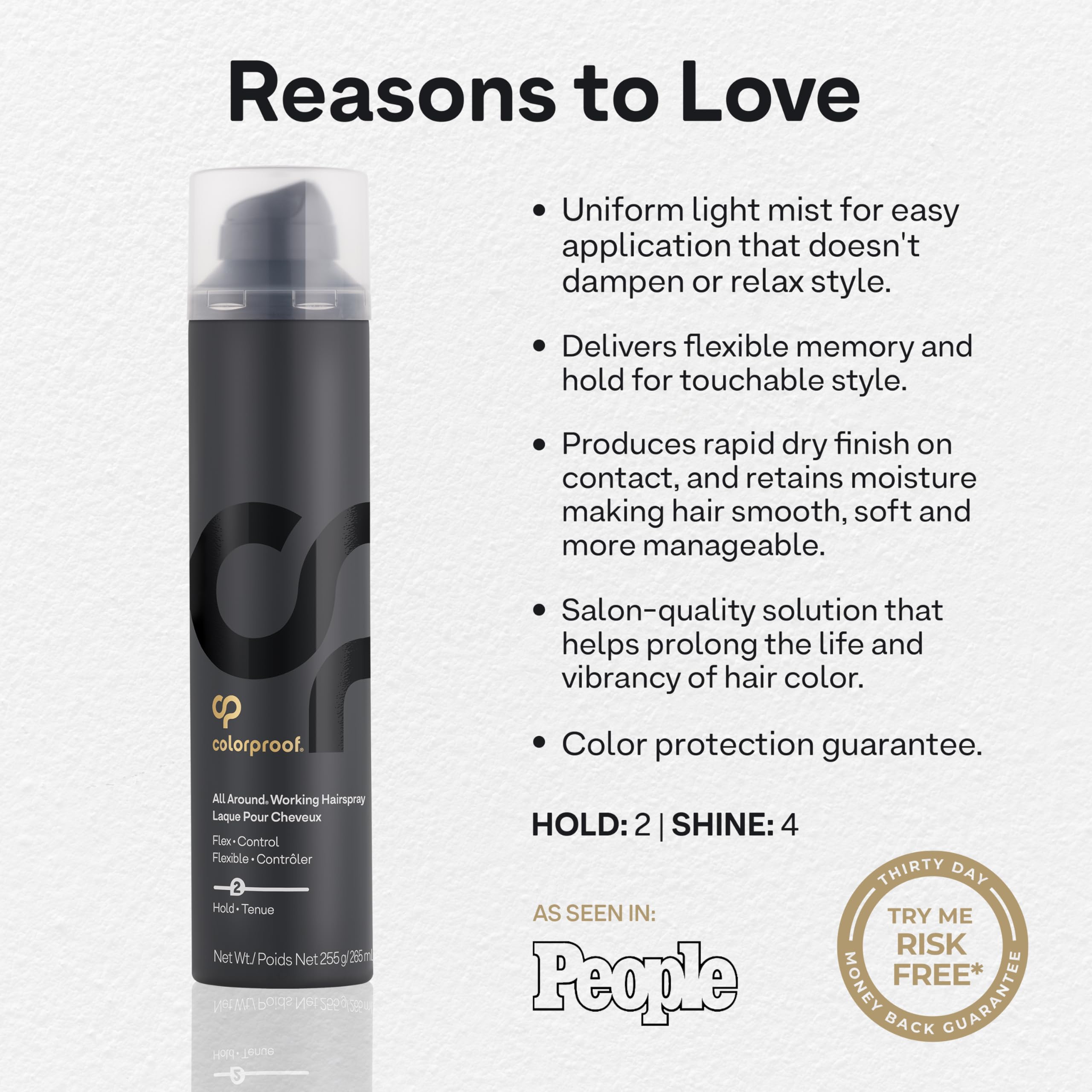 ColorProof fine mist spraying for even, quick-dry application benefit