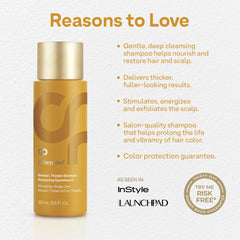 ColorProof shampoo in use with scalp brush promoting exfoliation benefit