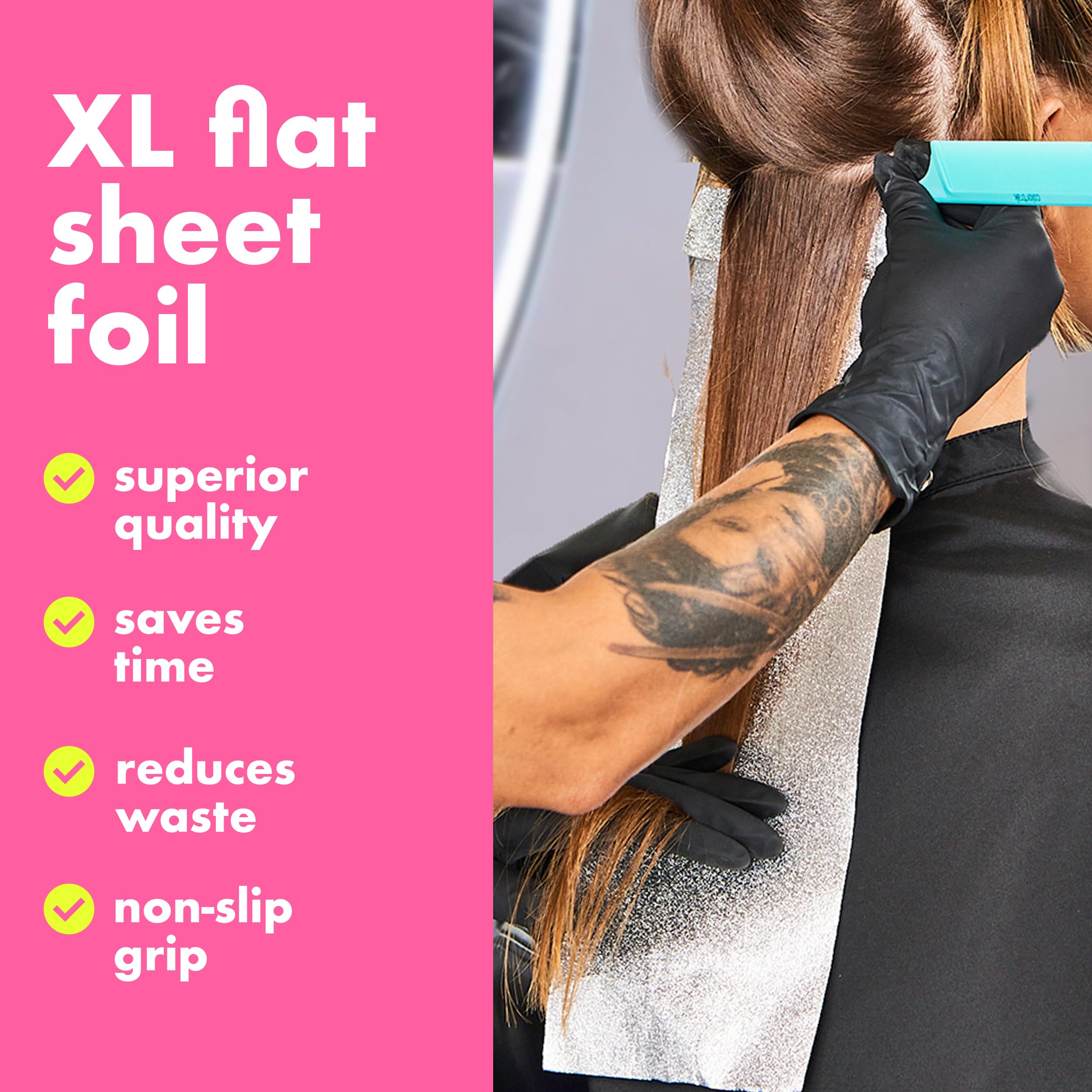 Colortrak single 5x16 inch foil sheet laid flat demonstrating size benefit
