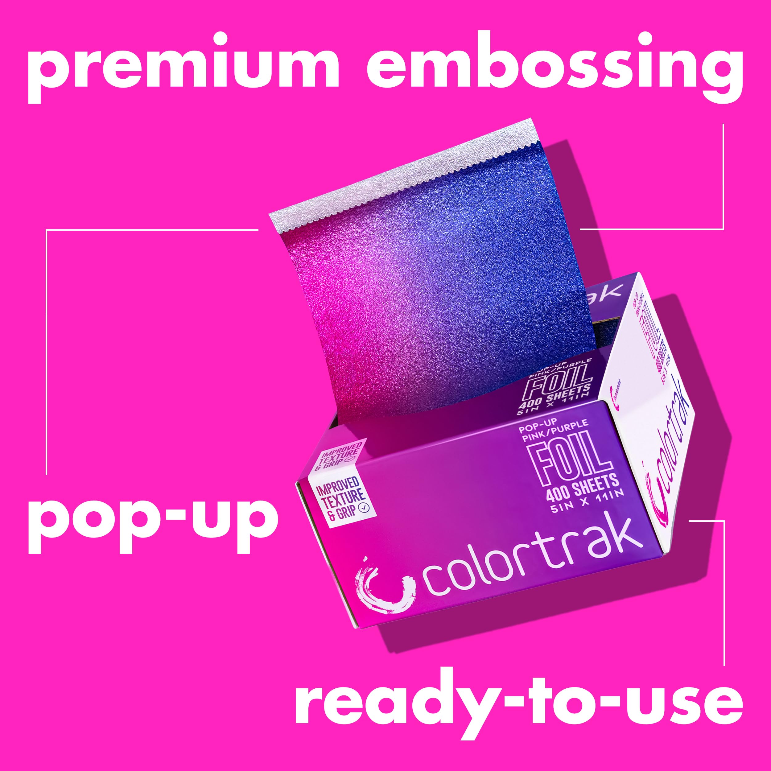 Colortrak foil beside a ruler showing 5 x 10.75 inch size for consistent panels