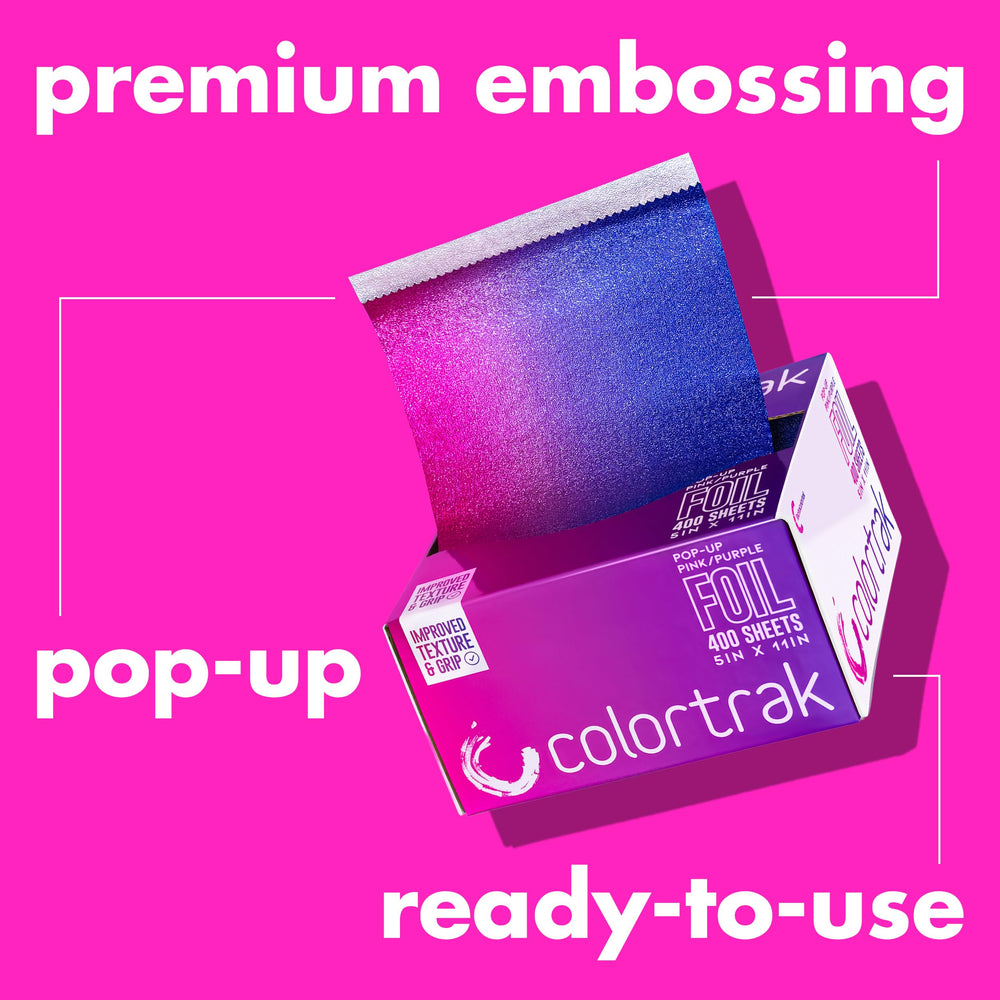 Colortrak foil beside a ruler showing 5 x 10.75 inch size for consistent panels