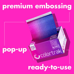 Colortrak foil beside a ruler showing 5 x 10.75 inch size for consistent panels
