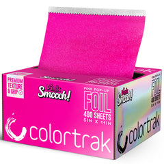 Colortrak Smooch front packaging showing 400 pre-cut sheets and compact box for efficiency