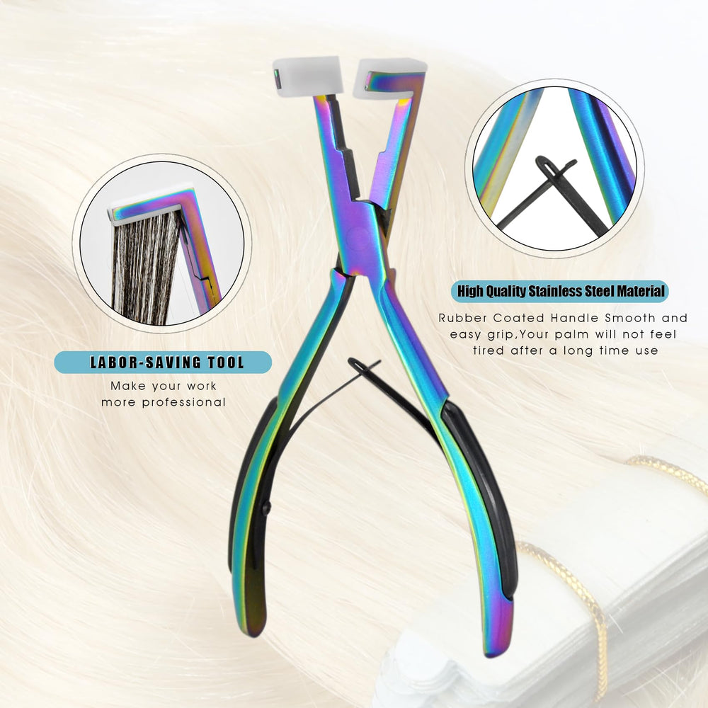 ColorYoung kit accessories laid out with clips, comb and 60 tape tabs for efficient installations