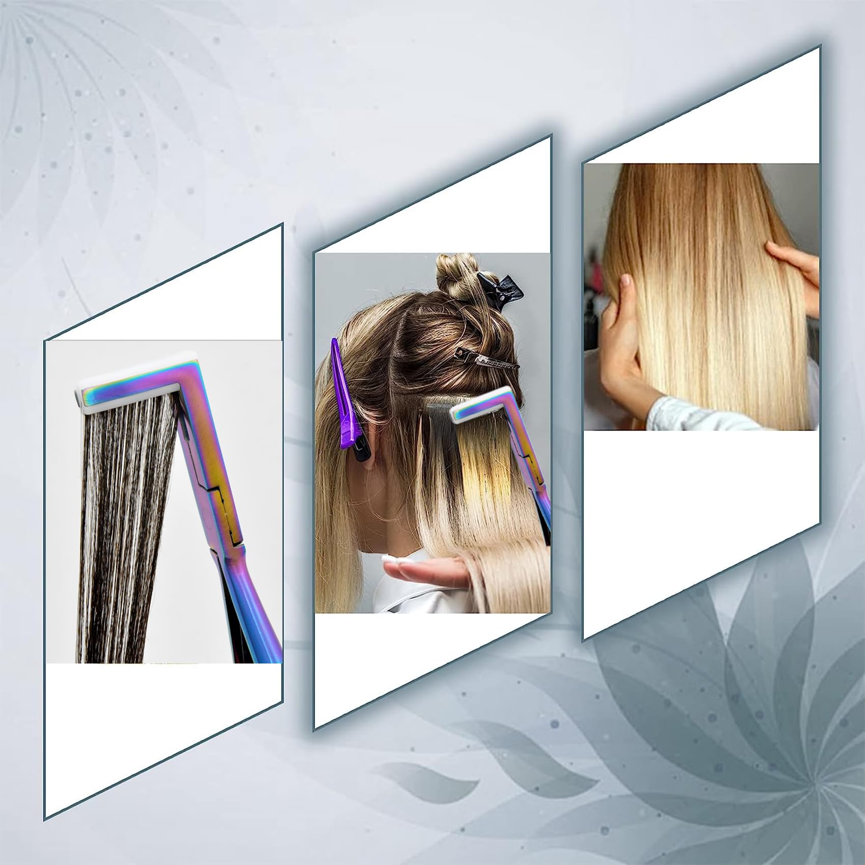 ColorYoung plier held in hand to show 8-inch scale and balanced control for repetitive salon work