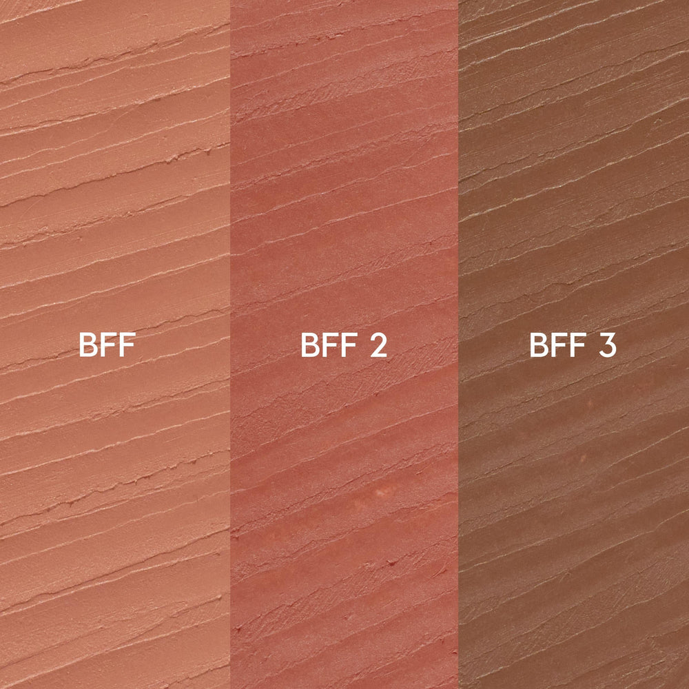 ColourPop three Lippie Pencils laid flat showing BFF, BFF 2, BFF 3 for shade variety