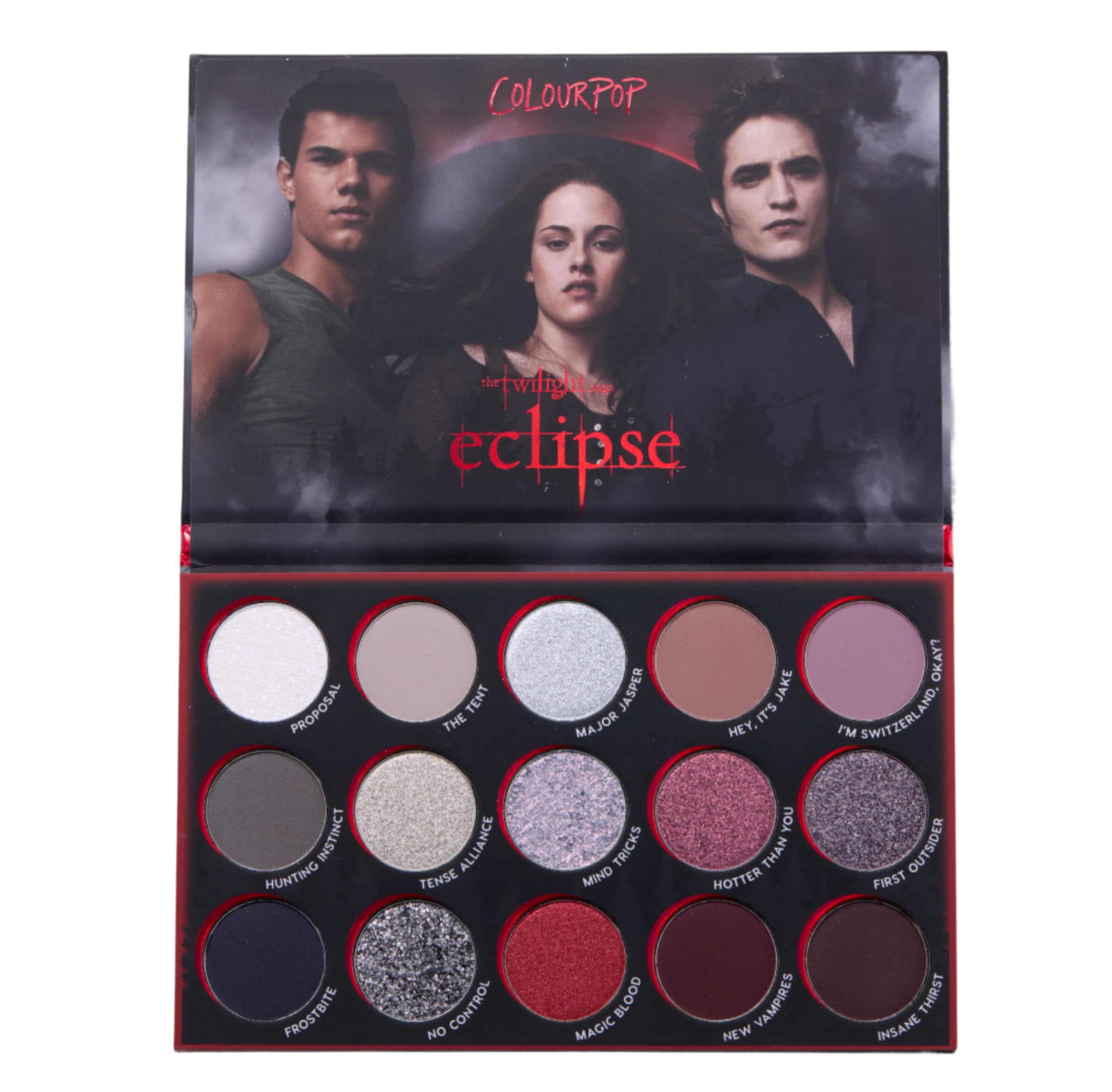 ColourPop palette front view showing 15 shades and collectible design benefit versatility