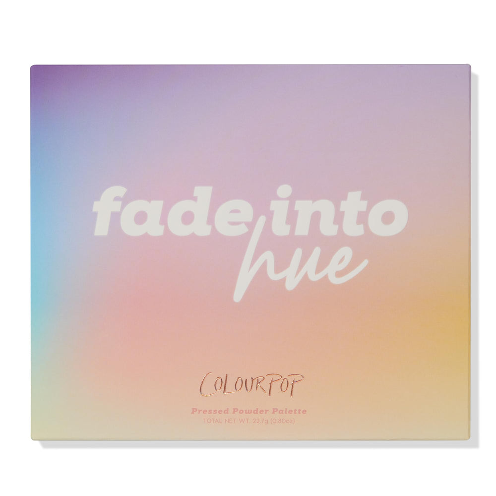 ColourPop Fade Into Hue packaging label view showing product info and authenticity benefit