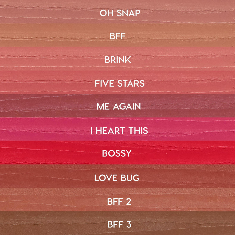 ColourPop lip pencils laid out showing color range and ease of selection