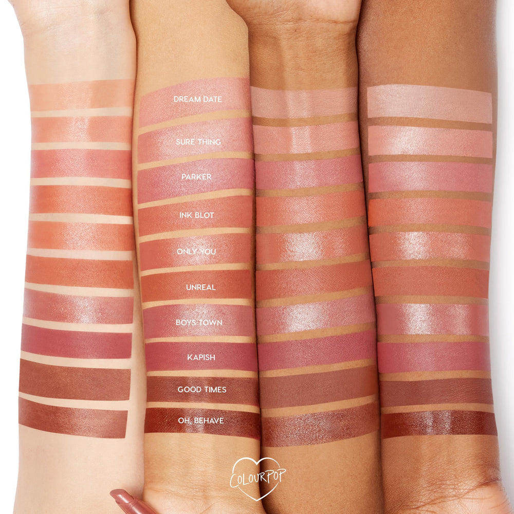 ColourPop lippie stix held in hand showing compact size and travel convenience