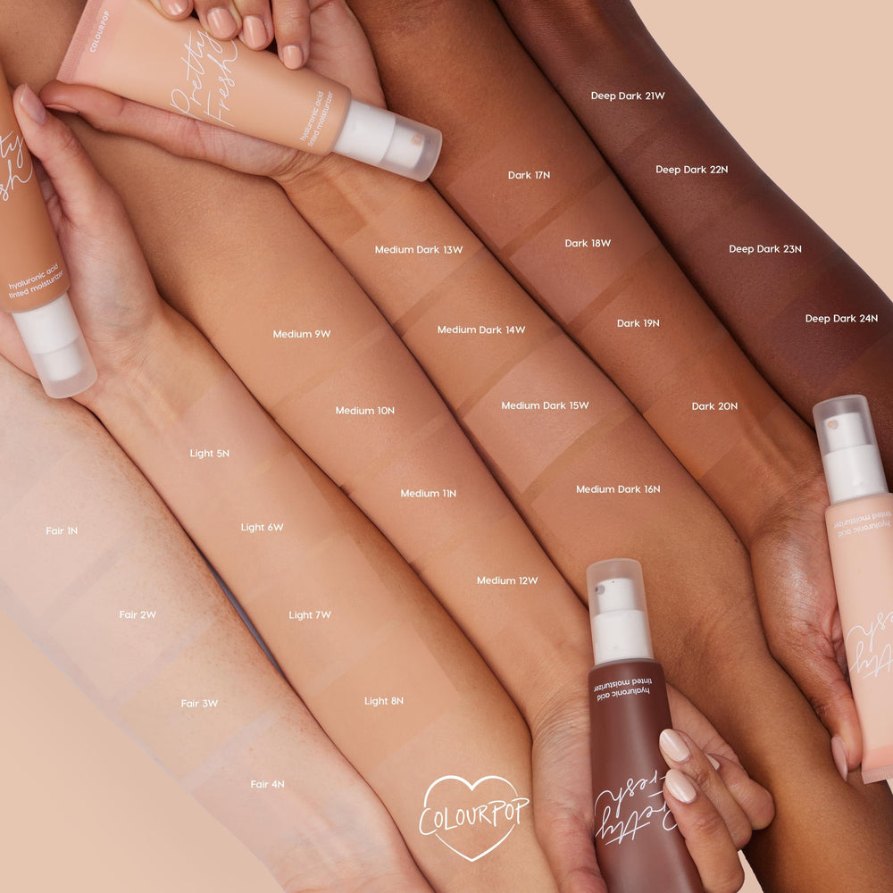 ColourPop on model Fair 4N showing natural, skin-like finish and visible hydration