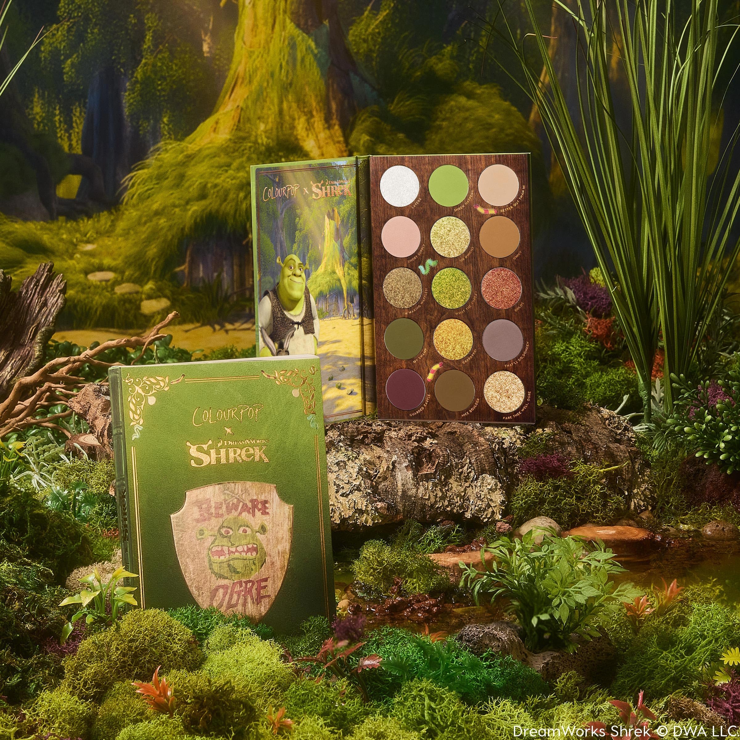 ColourPop Shrek palette size comparison in hand showing travel-friendly compact design
