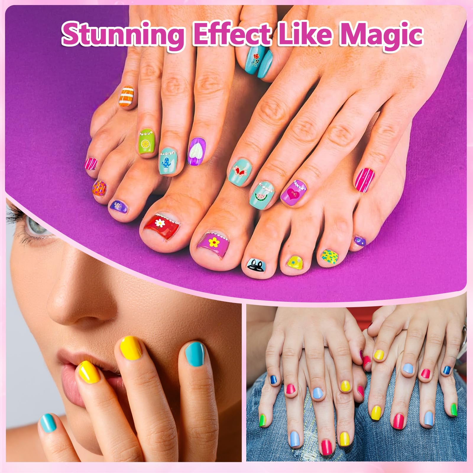 Combaybe kid doing manicure using kit promoting fine motor skills and imaginative play