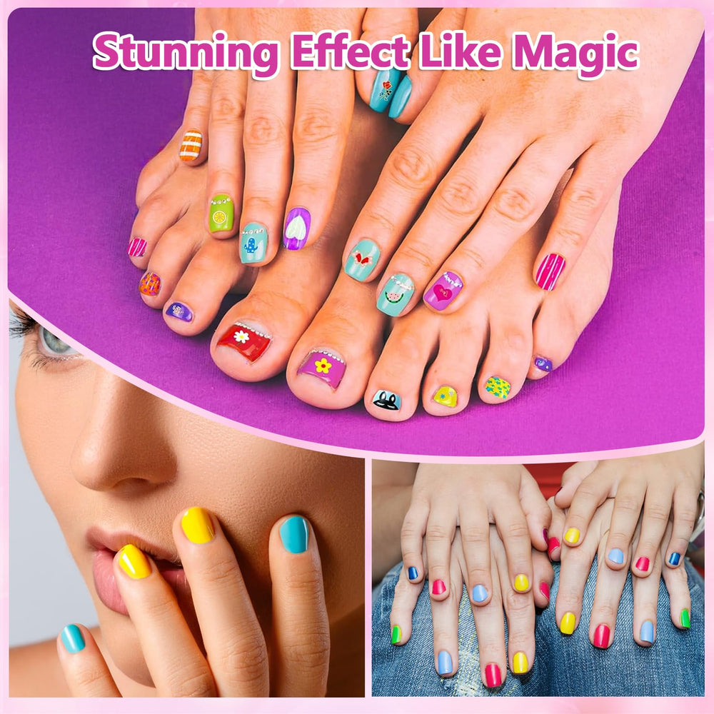 Combaybe kid doing manicure using kit promoting fine motor skills and imaginative play