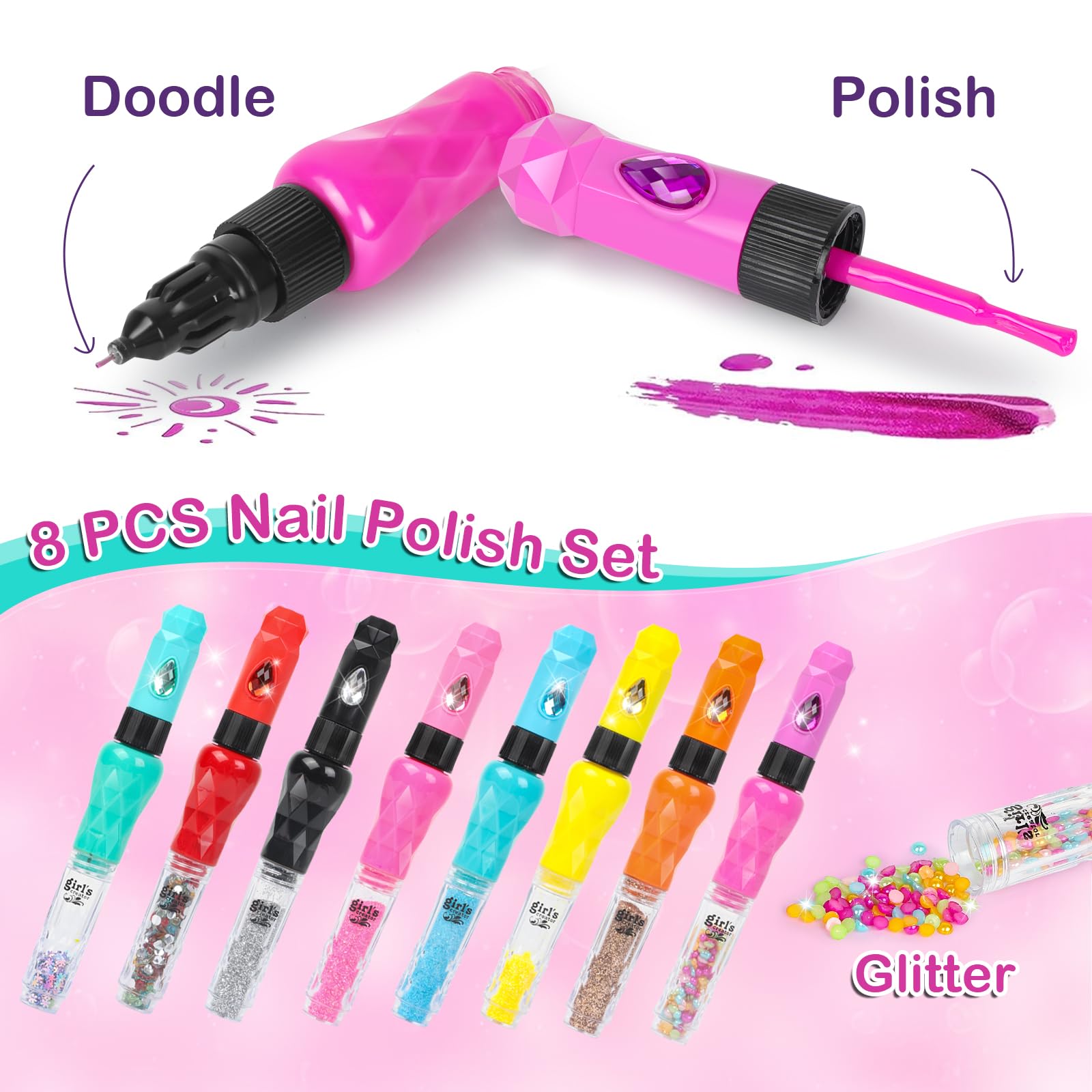 Combaybe polish bottles arrangement highlighting vibrant non-toxic colors for creativity