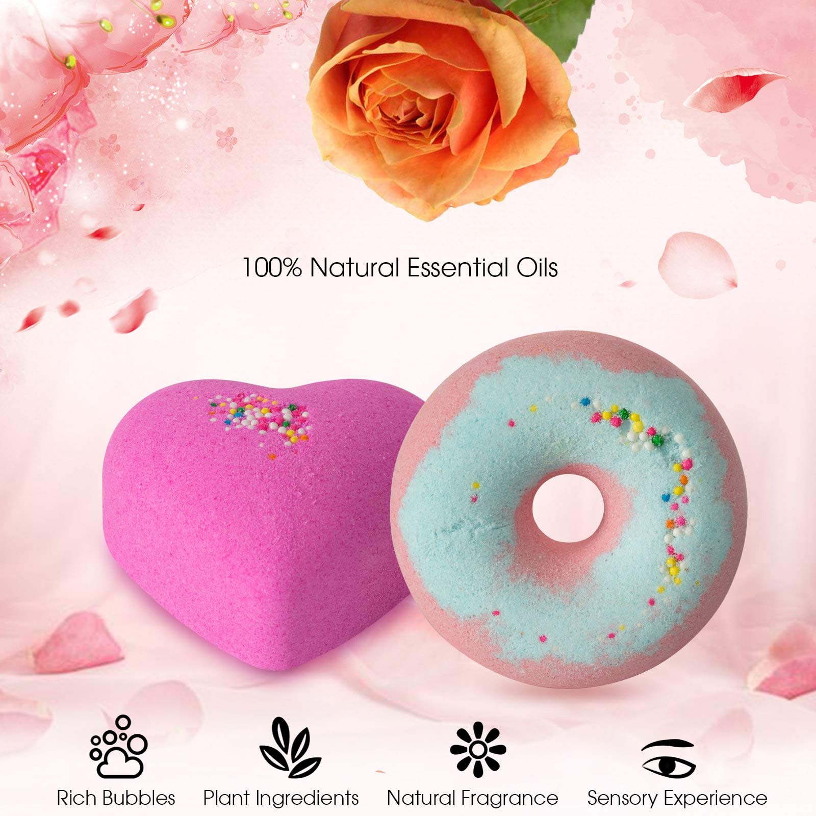 comfso fizzing bath bomb dissolving in tub creating scented colorful water benefit