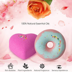 comfso fizzing bath bomb dissolving in tub creating scented colorful water benefit