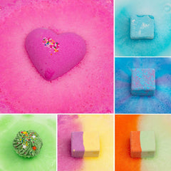 comfso closeup of bath bomb texture highlighting shea butter moisturizing benefit
