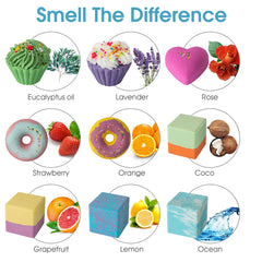 comfso spread of varied colors and shapes that spark kid-friendly bath play