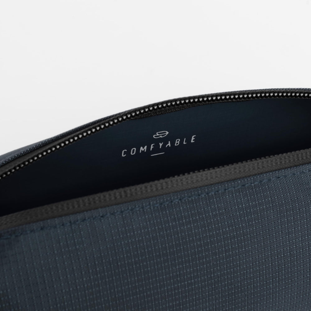 Comfyable close-up of water-resistant polyester fabric showing durable easy-clean surface