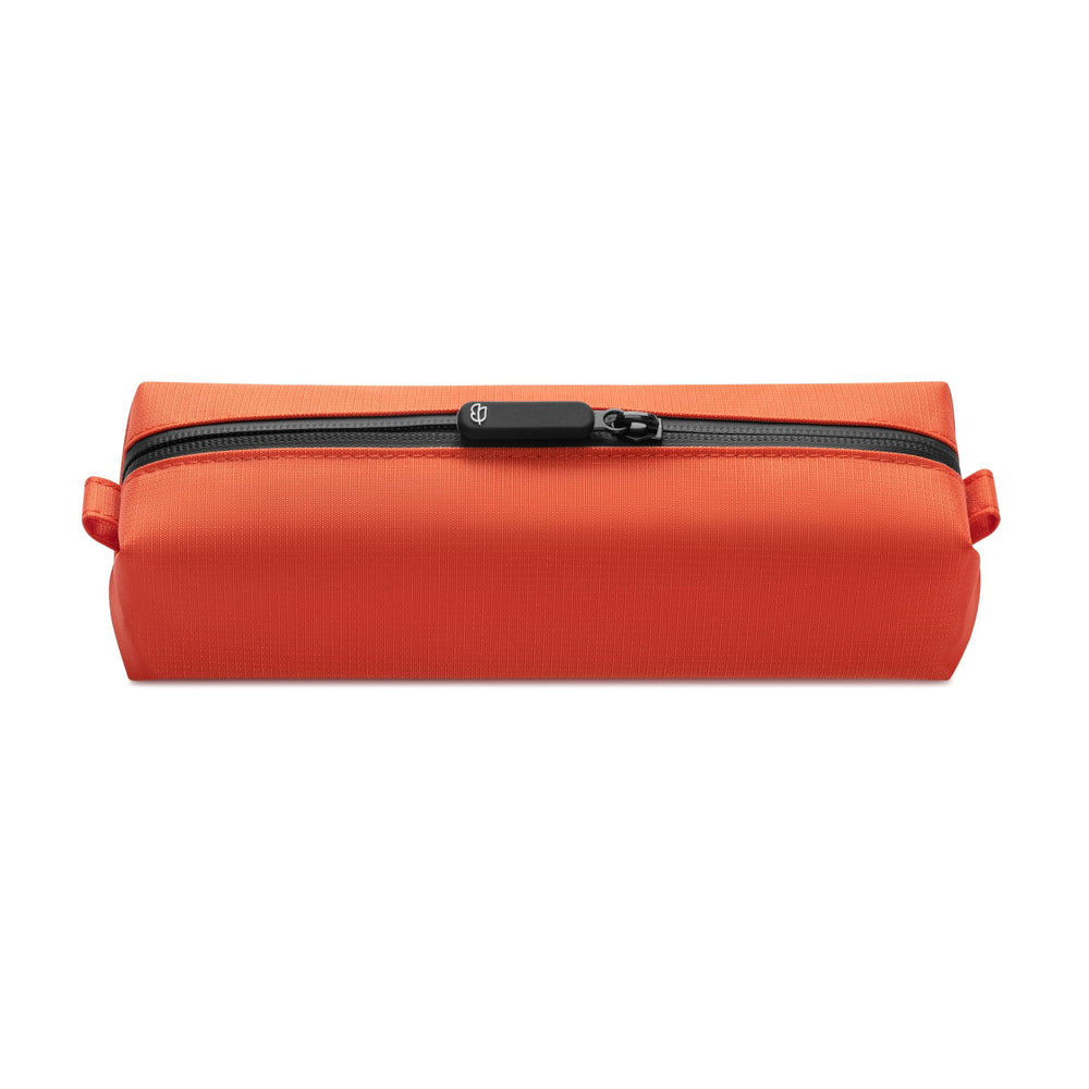 Comfyable front view in Cosmic Orange showing compact organization benefit