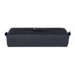 Comfyable front view showing compact black pouch and organized essentials