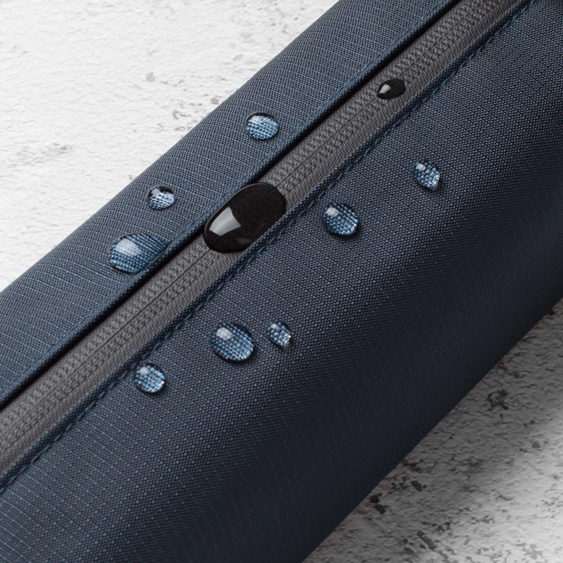 Comfyable zipper and stitching detail highlighting secure closure and quality construction