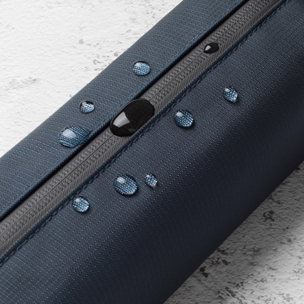 Comfyable zipper and stitching detail highlighting secure closure and quality construction