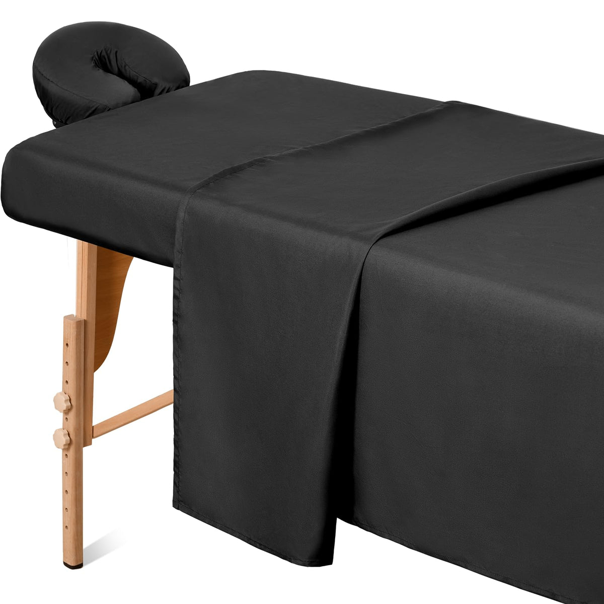 Comfyanno front view of flat and fitted sheets showing professional look and easy fit