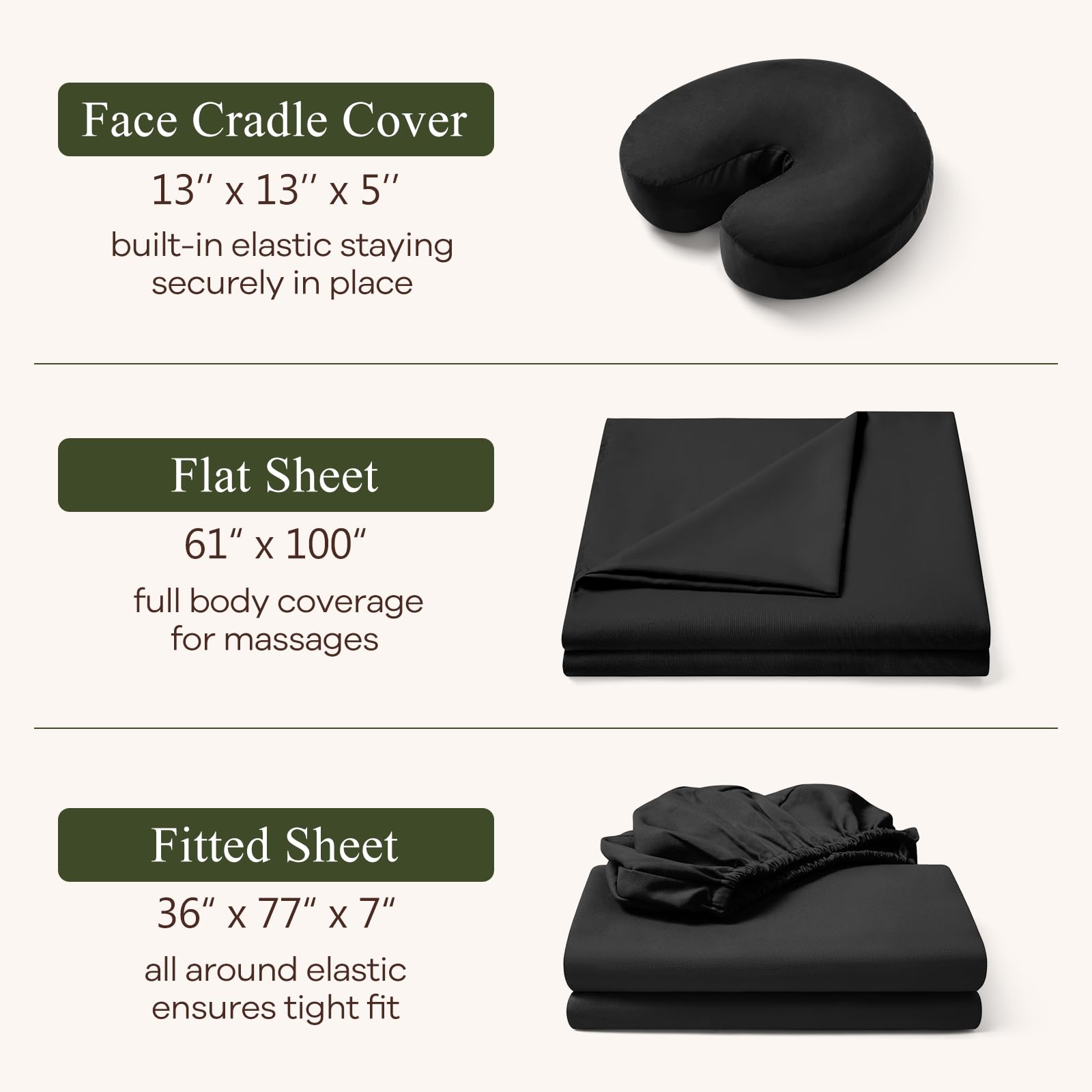 Comfyanno sheets on a massage table in use offering professional spa appearance