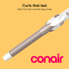 Conair barrel close-up highlighting double ceramic coating for even heat distribution