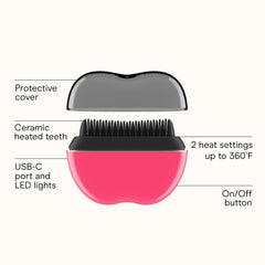 Conair closeup of ceramic bristles demonstrating smooth glide for frizz reduction