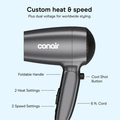Conair close-up of grip and controls giving comfortable handling benefit