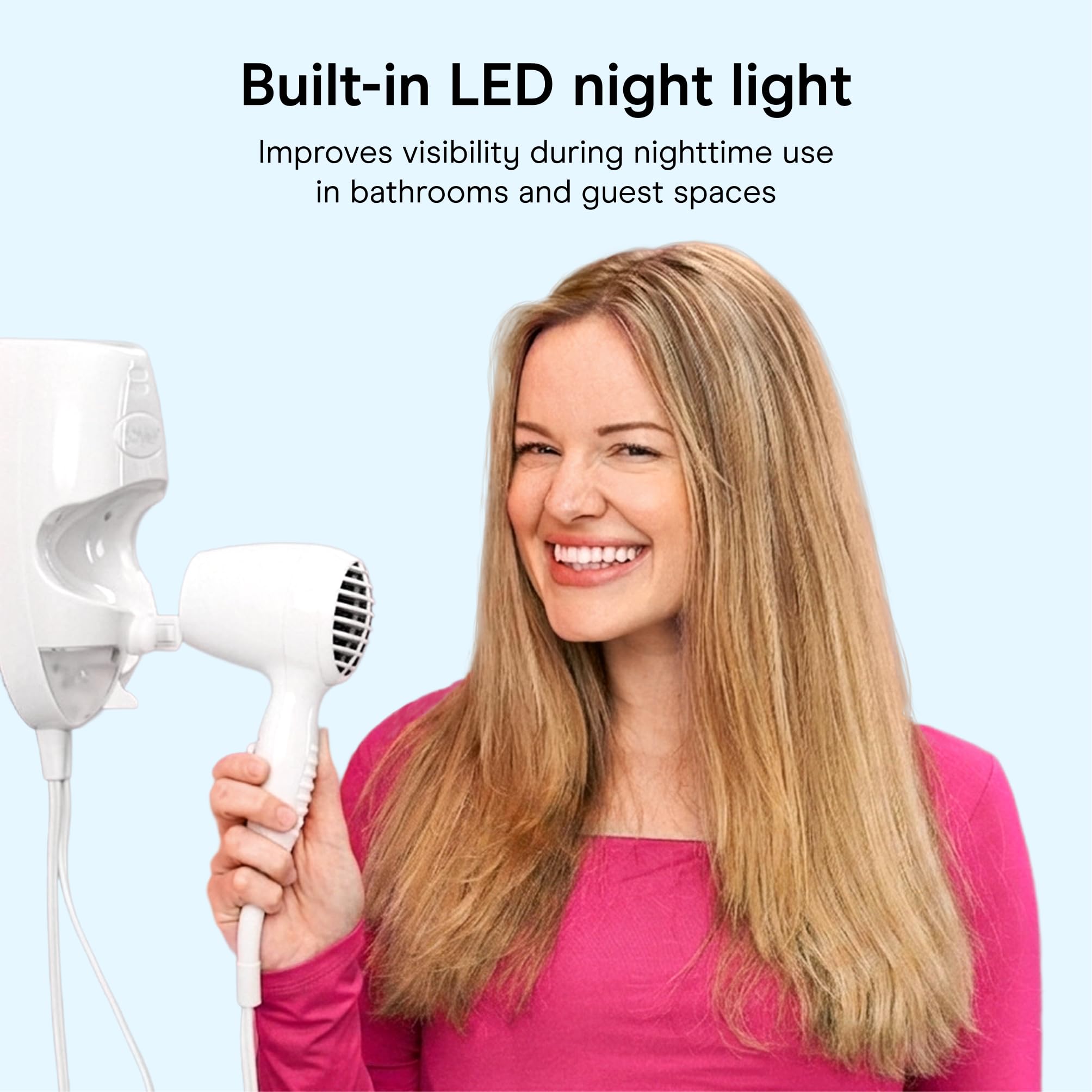 Conair extended coil cord demonstrating tangle-free reach benefit