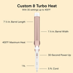 Conair recessed buttons and temperature controls offering precise heat selection and safety