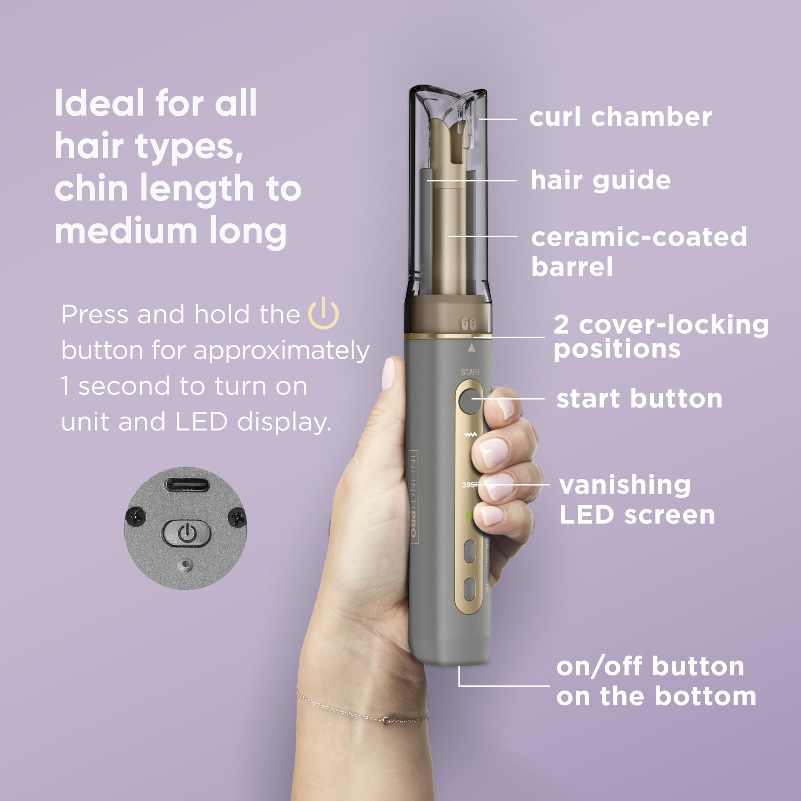 Conair Curl Secret MINI barrel cover detail protecting scalp and preventing burns