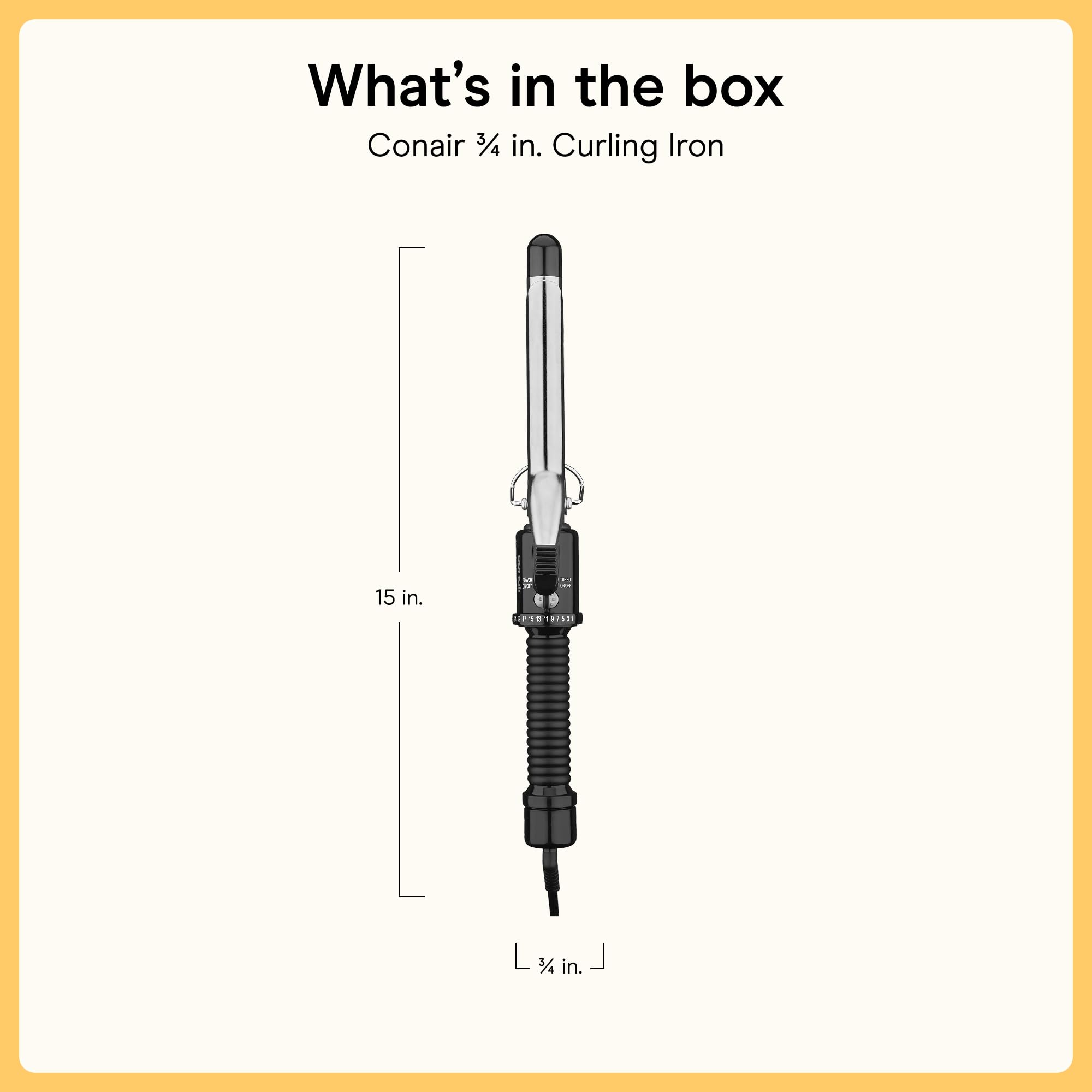 Conair curling iron dual voltage label for worldwide travel compatibility